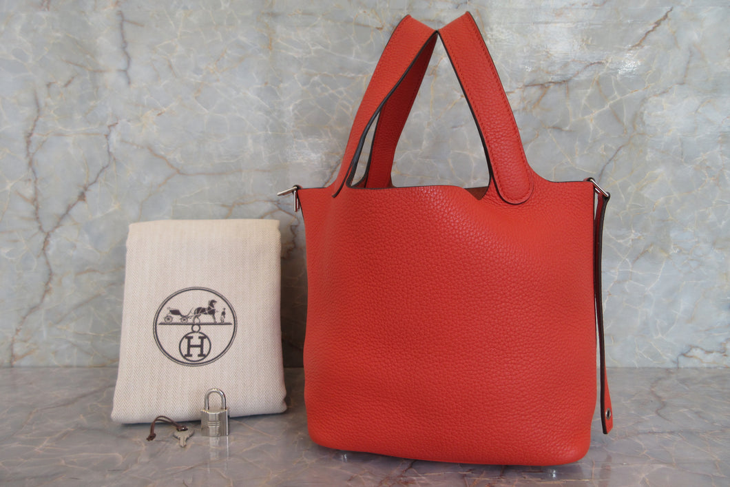 HERMES／エルメス ピコタンロックＰＭ トリヨンクレマンス ルージュトマト D刻印 ハンドバッグ 700060092
