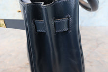 将图片加载到图库查看器，HERMES KELLY 32 Box carf leather Navy ○W刻印 Shoulder bag 700100146

