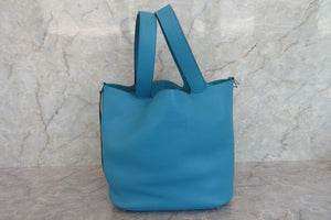 HERMES／エルメス ピコタンロックGM トリヨンクレマンス ターコイズ □R刻印 ハンドバッグ 700040040