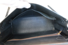 将图片加载到图库查看器，HERMES KELLY 32 Box carf leather Navy ○W刻印 Shoulder bag 700100146

