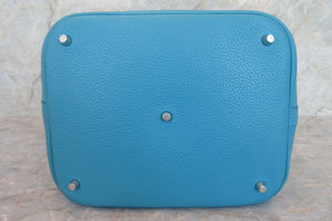 HERMES／エルメス ピコタンロックGM トリヨンクレマンス ターコイズ □R刻印 ハンドバッグ 700040040