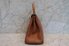 将图片加载到图库查看器，HERMES KELLY 28 Clemence leather Gold X刻印 Shoulder bag 700070040
