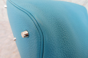 HERMES／エルメス ピコタンロックGM トリヨンクレマンス ターコイズ □R刻印 ハンドバッグ 700040040