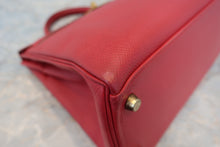 将图片加载到图库查看器，HERMES KELLY 32 Graine Couchevel leather Rouge vif 〇X刻印 Shoulder bag 800050067
