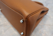 将图片加载到图库查看器，HERMES KELLY 28 Clemence leather Gold X刻印 Shoulder bag 700070040
