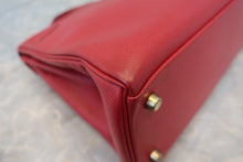 将图片加载到图库查看器，HERMES KELLY 32 Graine Couchevel leather Rouge vif 〇X刻印 Shoulder bag 800050067
