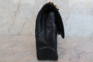 CHANEL Paris Limited Mini Matelasse Double Flap Chain shoulder bag Lambskin Black/Gold hadware Shoulder bag 600050239