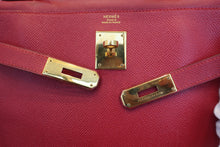 将图片加载到图库查看器，HERMES KELLY 32 Graine Couchevel leather Rouge vif 〇X刻印 Shoulder bag 800050067
