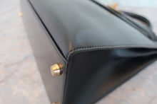 将图片加载到图库查看器，HERMES KELLY 32 Box carf leather Black ○W刻印 Shoulder bag 800080014
