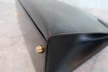 将图片加载到图库查看器，HERMES KELLY 32 Box carf leather Black ○W刻印 Shoulder bag 800080014

