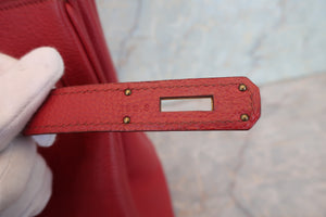 HERMES／エルメス バーキン35 トゴ ルージュガランス □N刻印 ハンドバッグ 700090135