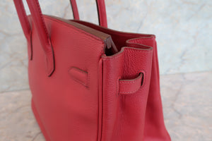 HERMES／エルメス バーキン35 トゴ ルージュガランス □N刻印 ハンドバッグ 700090135