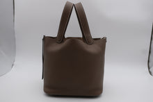 将图片加载到图库查看器，HERMES PICOTIN LOCK MM Clemence leather Etoupe gray U刻印 Hand bag 800090247
