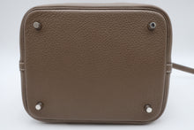 将图片加载到图库查看器，HERMES PICOTIN LOCK MM Clemence leather Etoupe gray U刻印 Hand bag 800090247
