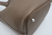 将图片加载到图库查看器，HERMES PICOTIN LOCK MM Clemence leather Etoupe gray U刻印 Hand bag 800090247
