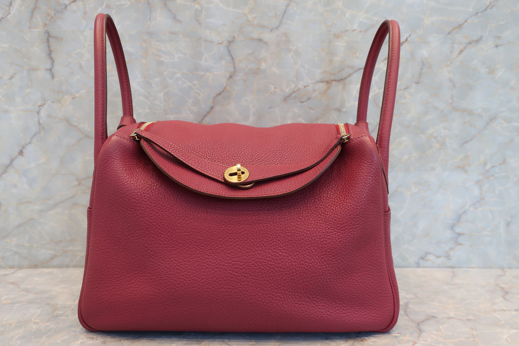 HERMES／エルメス リンディ34 トリヨンクレマンス ルビー □O刻印 ショルダーバッグ 700070016