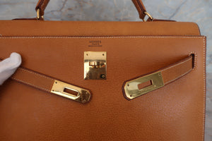 HERMES／エルメス ケリー32 ピグスキン ナチュラル 〇W刻印 ショルダーバッグ 700050194