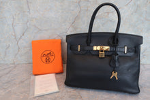 將圖片載入圖庫檢視器 HERMES／エルメス バーキン30 トリヨンクレマンス ブラック □K刻印 ハンドバッグ 700090140
