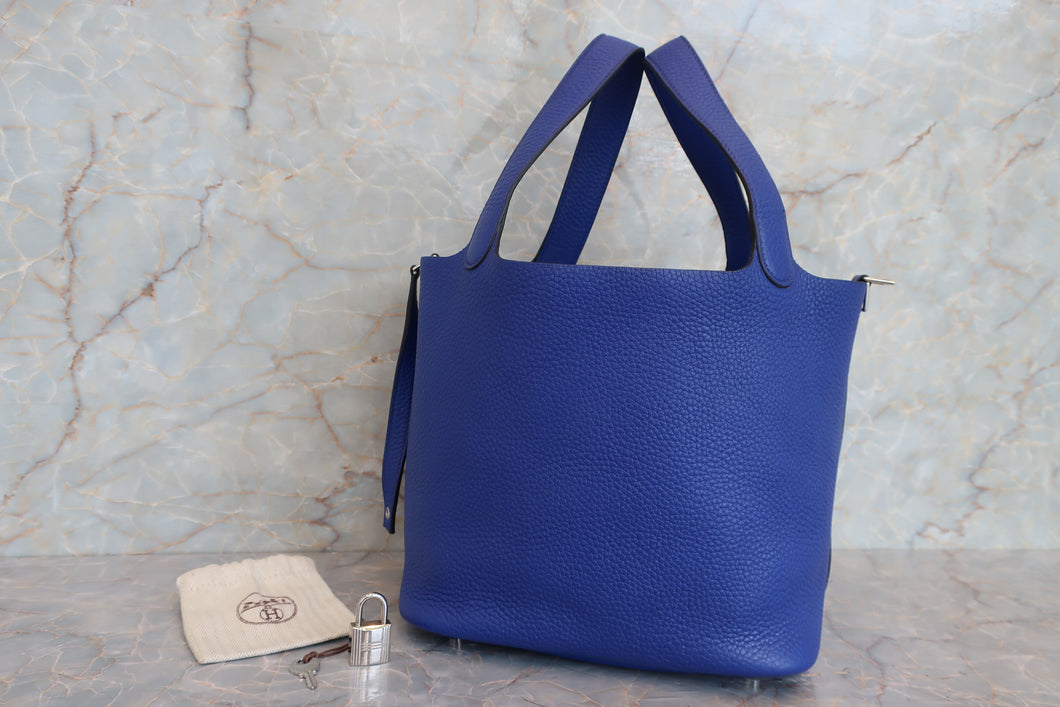 HERMES／エルメス ピコタンロックＭＭ トリヨンクレマンス ブルーエレクトリック A刻印 ハンドバッグ 700020101