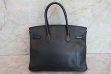 將圖片載入圖庫檢視器 HERMES／エルメス バーキン30 トリヨンクレマンス ブラック □K刻印 ハンドバッグ 700090140
