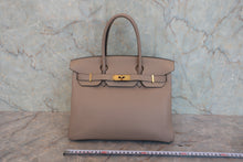 将图片加载到图库查看器，HERMES BIRKIN 30 Clemence leather Gris tourterelle □K刻印 Hand bag 800080062
