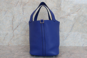 HERMES／エルメス ピコタンロックＭＭ トリヨンクレマンス ブルーエレクトリック A刻印 ハンドバッグ 700020101