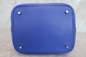HERMES／エルメス ピコタンロックＭＭ トリヨンクレマンス ブルーエレクトリック A刻印 ハンドバッグ 700020101