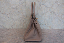 将图片加载到图库查看器，HERMES BIRKIN 30 Clemence leather Gris tourterelle □K刻印 Hand bag 800080062
