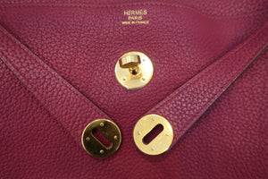 HERMES／エルメス リンディ34 トリヨンクレマンス ルビー □O刻印 ショルダーバッグ 700070016