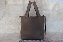 将图片加载到图库查看器，HERMES PICOTIN LOCK PM Clemence leather Etain □O刻印 Hand bag 700100166
