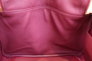 HERMES／エルメス リンディ34 トリヨンクレマンス ルビー □O刻印 ショルダーバッグ 700070016