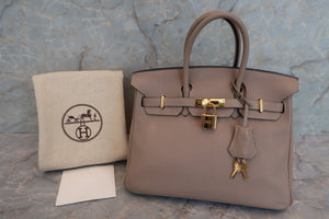 HERMES BIRKIN 25 Togo leather Gris tourterelle □M刻印 Hand bag 600090091