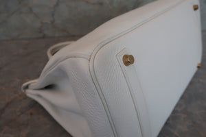 HERMES／エルメス バーキン35 トリヨンクレマンス ホワイト □H刻印 ハンドバッグ 700090137