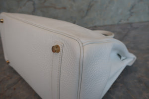 HERMES／エルメス バーキン35 トリヨンクレマンス ホワイト □H刻印 ハンドバッグ 700090137