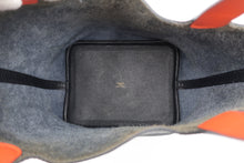 Load image into Gallery viewer, HERMES PICOTIN LOCK ECLAT MM Clemence leather/Swift leather Blue Indigo/Orange poppy X Engraving Hand bag 800090244

