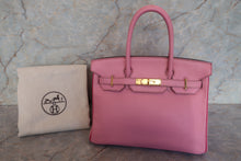 Load image into Gallery viewer, HERMES BIRKIN 30 Personal order Chevre myzore goatskim Pink/Rose tyrien □P Engraving Hand bag 700120073
