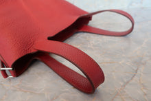 将图片加载到图库查看器，HERMES PICOTIN LOCK PM Clemence leather Rouge garance Hand bag 700100196
