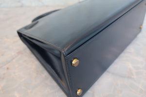 HERMES／エルメス ケリー28 ボックスカーフ ネイビー 〇J刻印 ショルダーバッグ 700090117