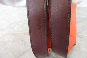 HERMES／エルメス ピコタンロックエクラＭＭ トリヨンクレマンス/ヴォースイフト オレンジポピー/ボルドー A刻印 ハンドバッグ 700060090