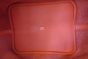 HERMES／エルメス ピコタンロックエクラＭＭ トリヨンクレマンス/ヴォースイフト オレンジポピー/ボルドー A刻印 ハンドバッグ 700060090