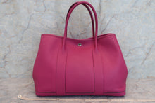 将图片加载到图库查看器，HERMES GARDEN PARTY PM Country leather Rose purple A刻印 Tote bag 600090153
