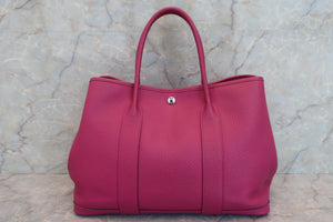 HERMES GARDEN PARTY PM Country leather Rose purple A刻印 Tote bag 600090153