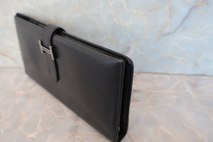 HERMES／エルメス ベアンクラシック ボックスカーフ ブラック □G刻印 財布 700050243