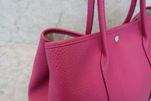 将图片加载到图库查看器，HERMES GARDEN PARTY PM Country leather Rose purple A刻印 Tote bag 600090153
