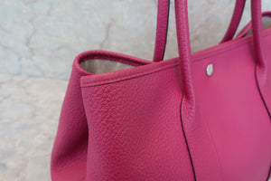 HERMES GARDEN PARTY PM Country leather Rose purple A刻印 Tote bag 600090153