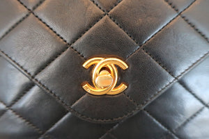 CHANEL/シャネル マトラッセシングルフラップチェーンショルダーバッグ ラムスキン ブラック/ゴールド金具 ショルダーバッグ 600070054