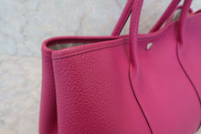 将图片加载到图库查看器，HERMES GARDEN PARTY PM Country leather Rose purple A刻印 Tote bag 600090153
