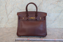 Load image into Gallery viewer, HERMES BIRKIN 25 Graine leather Brown □K Engraving Hand bag 800010041
