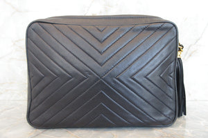 CHANEL/シャネル ココマークフリンジチェーンショルダーバッグ ラムスキン ネイビー/ゴールド金具 ショルダーバッグ 700060184