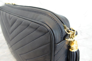 CHANEL/シャネル ココマークフリンジチェーンショルダーバッグ ラムスキン ネイビー/ゴールド金具 ショルダーバッグ 700060184